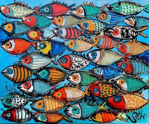 Celebrating love van Stefan Dimovski, Schilderij te koop op Singulart