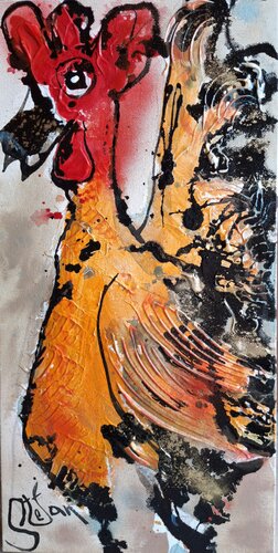 Orange bird van Stefan Dimovski, Schilderij te koop op Singulart