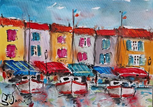 Port Grimaud van Stefan Dimovski, Schilderij te koop op Singulart