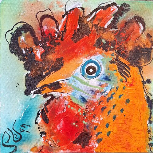 Rooster head di Stefan Dimovski, Pittura in vendita su Singulart