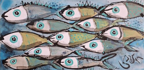 Harmony in blue van Stefan Dimovski, Schilderij te koop op Singulart