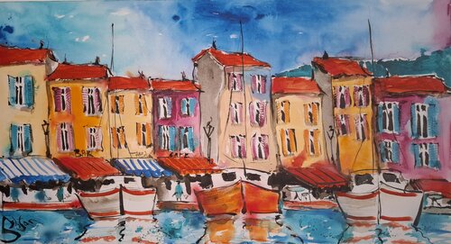 Saint Tropez van Stefan Dimovski, Schilderij te koop op Singulart