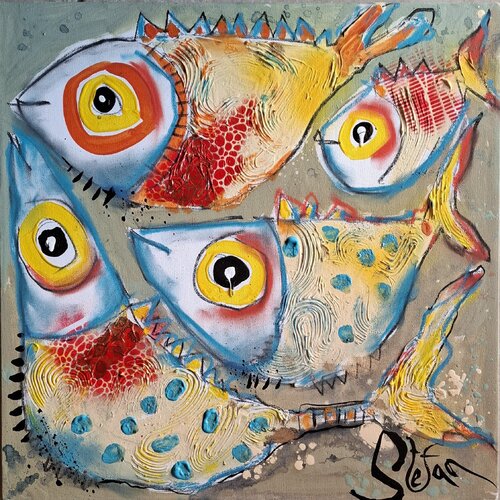 Four of us by Stefan Dimovski, Painting for Sale on Singulart