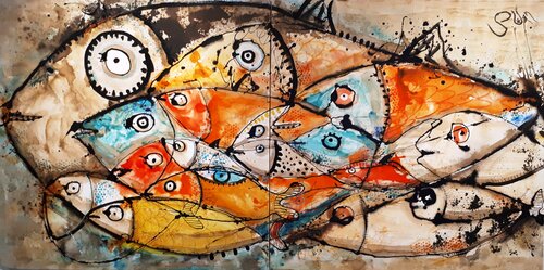 BIG FISH van Stefan Dimovski, Schilderij te koop op Singulart