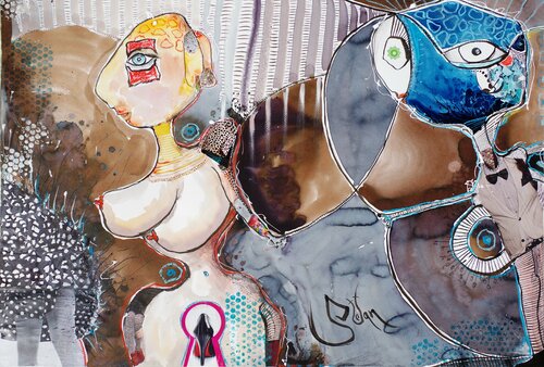 Adam and Eve from the future von Stefan Dimovski, Malerei kaufen auf Singulart