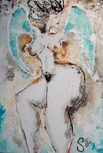 Nude angel von Stefan Dimovski, Malerei kaufen auf Singulart