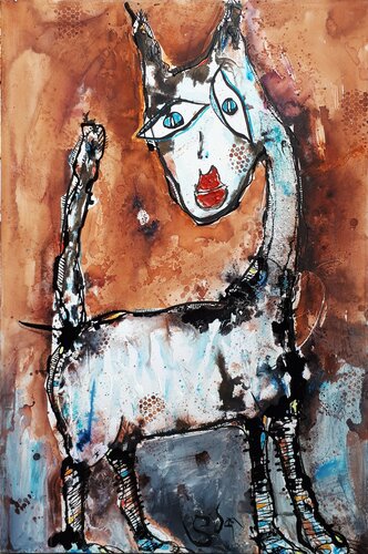 Catwoman van Stefan Dimovski, Schilderij te koop op Singulart