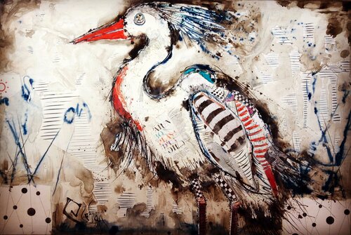 Bird van Stefan Dimovski, Schilderij te koop op Singulart