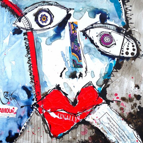 BLUE tear van Stefan Dimovski, Schilderij te koop op Singulart