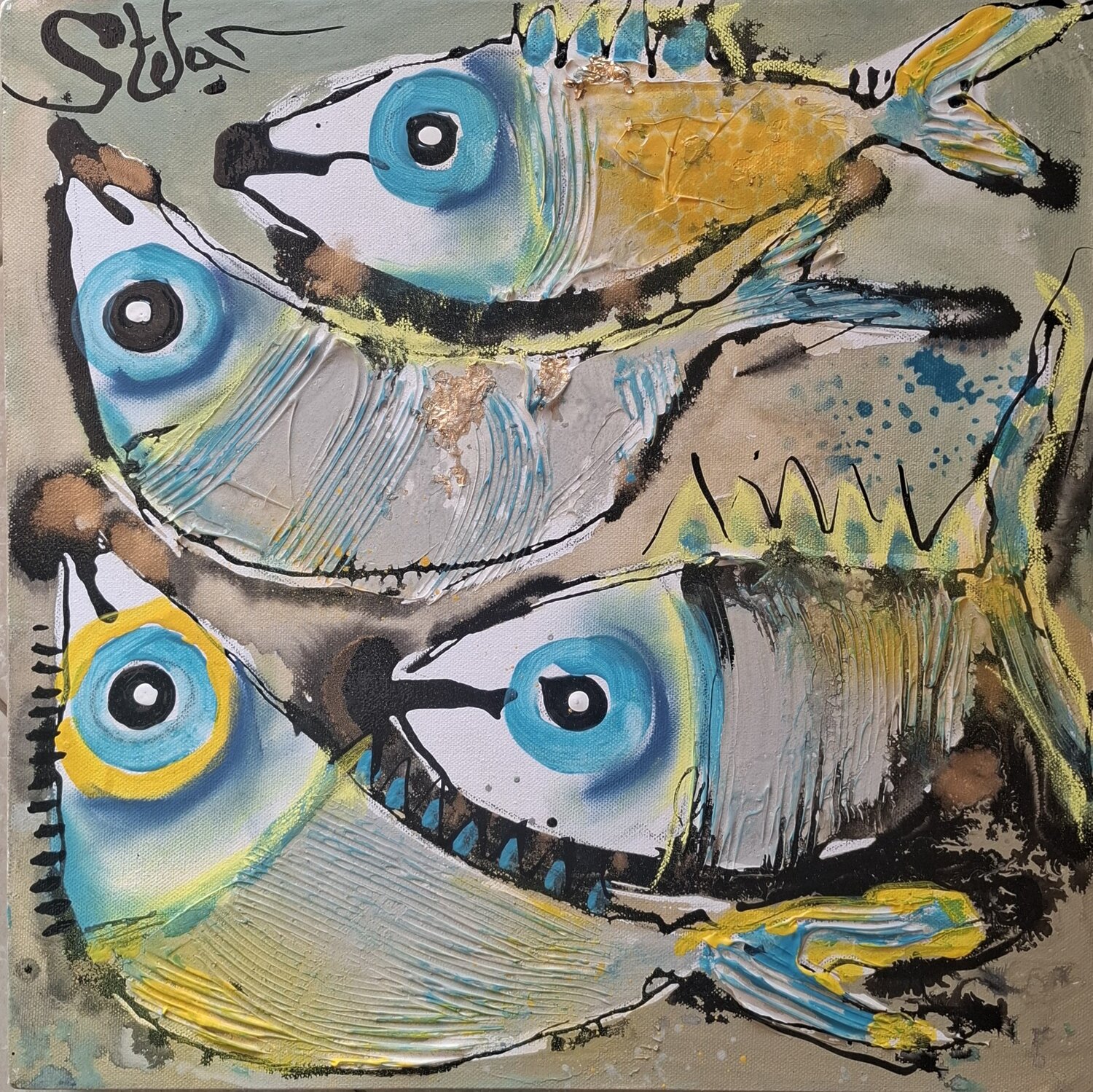 Happy family Stefan Dimovski Original painting for sale