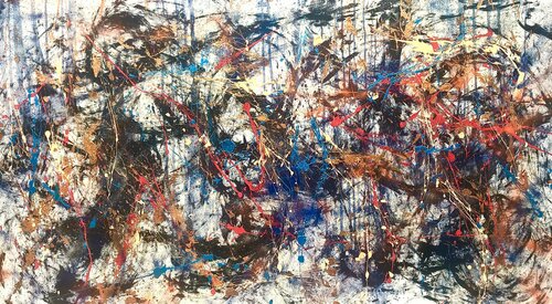 DANCING AT MIDNIGHT WITH POLLOCK van Monica Maja Richardson, Schilderij te koop op Singulart