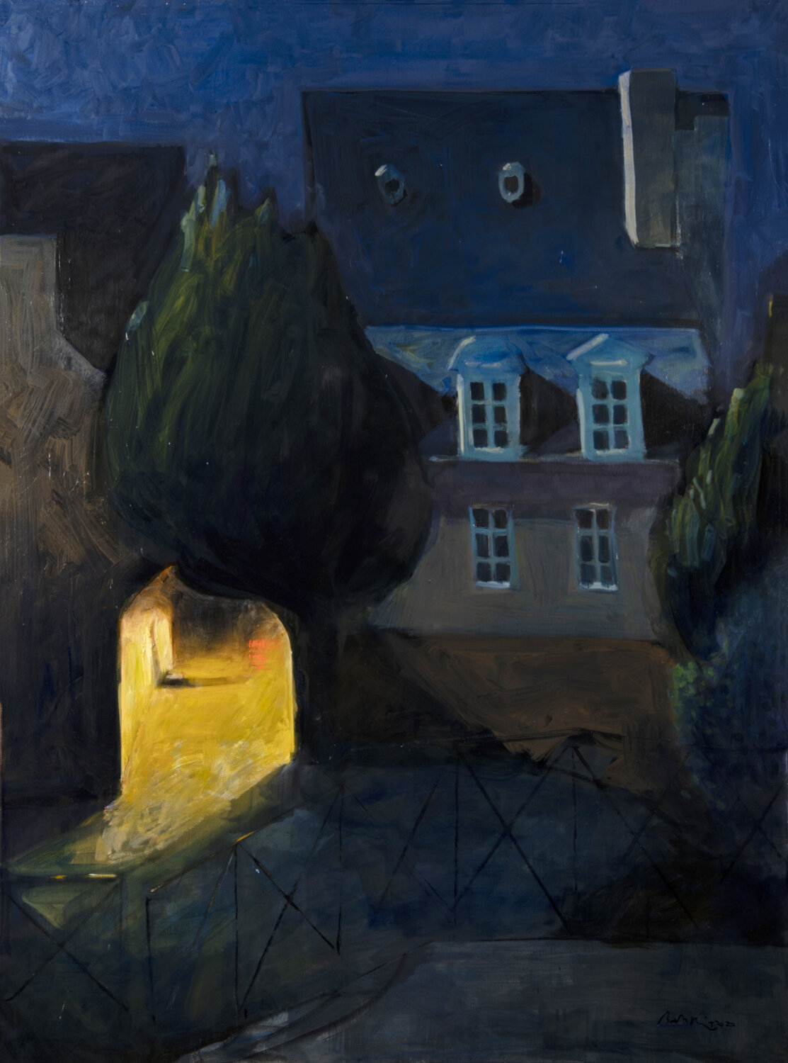 Visite nocturne Bertrand De Miollis Origineel schilderij te koop