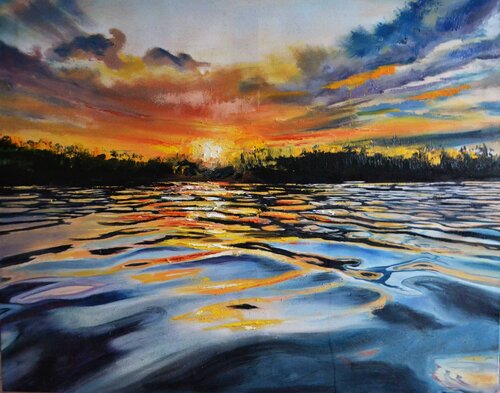 Burning Sunset de Valeria Radzievska, Pintura a la venta en Singulart
