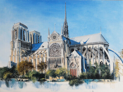 Notre Dame de Paris van Valeria Radzievska, Schilderij te koop op Singulart