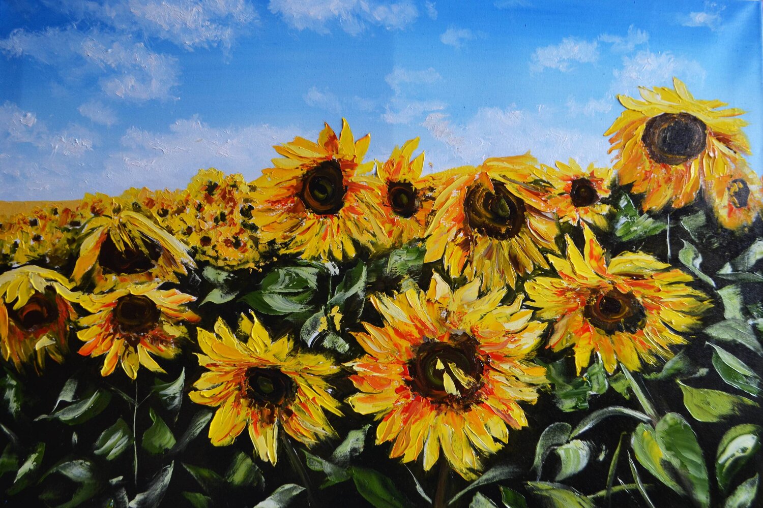 Sunflowers under the Ukrainian Sky Valeria Radzievska Originalgemälde zu verkaufen