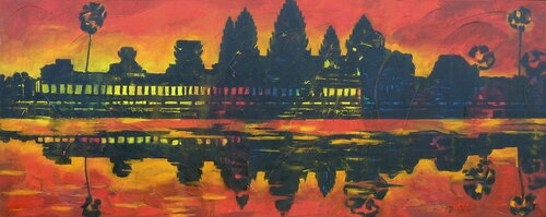 "TGV Station" (Angkor Wat) de Barbara Piatti, Pintura a la venta en Singulart