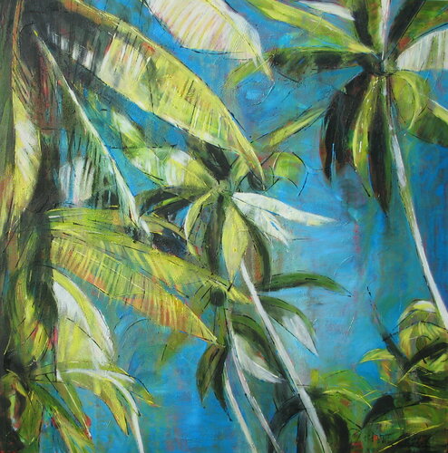 "Big blue wind" (palmiers, cocotiers) Barbara Piatti