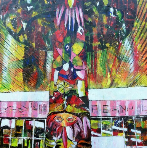 "El profesor" (Musée d'anthropologie à Mexico City) von Barbara Piatti, Malerei kaufen auf Singulart