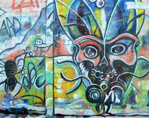 "Pas beau-pas bien" (Streetart San Christobal de las Casas) by Barbara Piatti, 회화 for Sale on Singulart