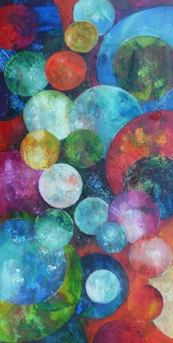 "Monde des billes" di Barbara Piatti, Pittura in vendita su Singulart