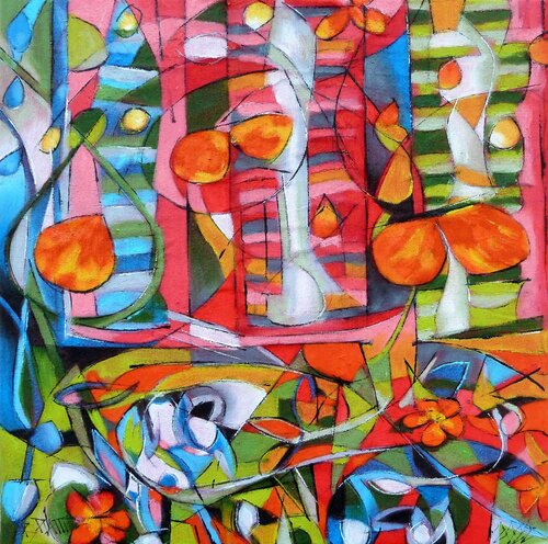 "Red Happening"I di Barbara Piatti, Pittura in vendita su Singulart