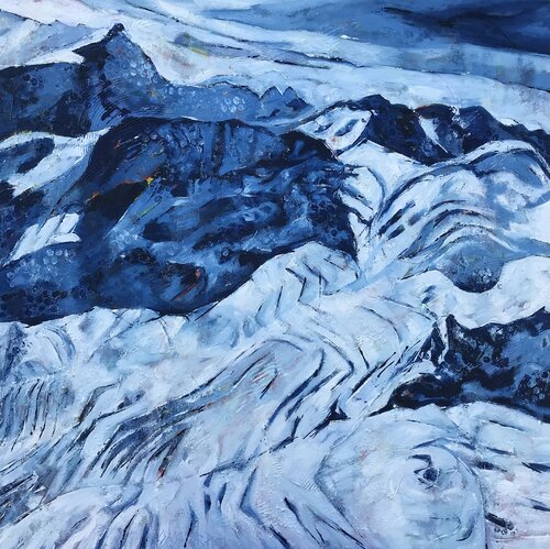 "Freeze Man" Suisses Alps by Barbara Piatti, 회화 for Sale on Singulart