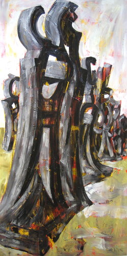"Liu Yonggang's Giants"" van Barbara Piatti, Schilderij te koop op Singulart
