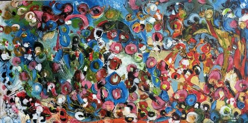 "La plage en fête" van Barbara Piatti, Schilderij te koop op Singulart