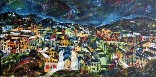 "Crazy Karaoke night in Tusa" by Barbara Piatti, 회화 for Sale on Singulart