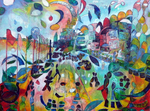 "Dashashwamedh Ghat" van Barbara Piatti, Schilderij te koop op Singulart