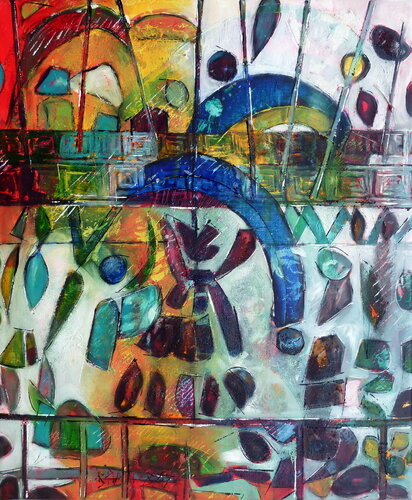 "Blue Delphine" van Barbara Piatti, Schilderij te koop op Singulart