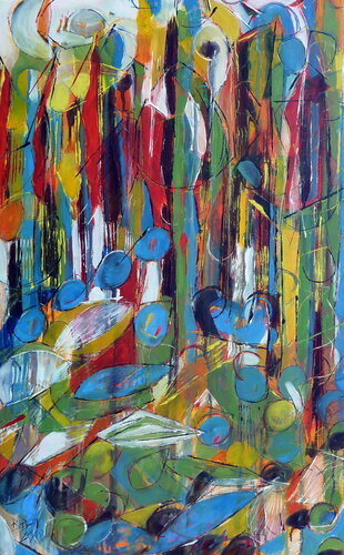 "Kama" (source de tous les plaisirs) Varanasi van Barbara Piatti, Schilderij te koop op Singulart