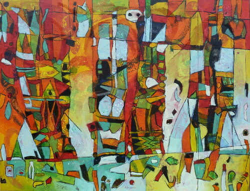 "Mille Morceaux" Benares van Barbara Piatti, Schilderij te koop op Singulart