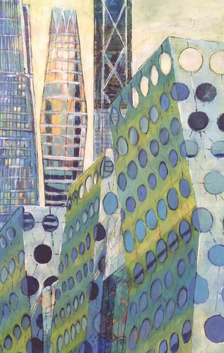 "Guanghua Lu's Giants" par Barbara Piatti, Peinture en vente sur Singulart