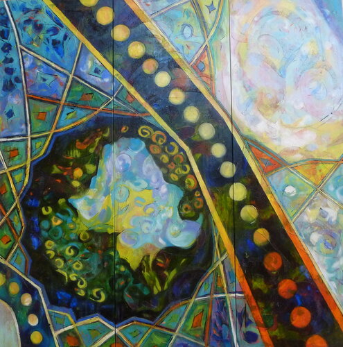 "Boomerang" triptyque di Barbara Piatti, Pittura in vendita su Singulart