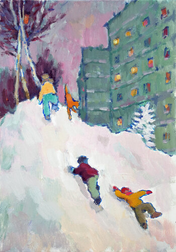 Snowy winter di Vera Bondare, Pittura in vendita su Singulart