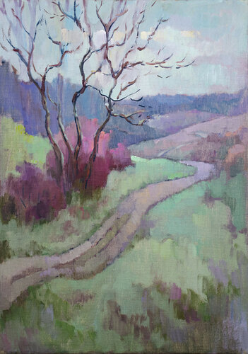Spring landscape in soft colors by Vera Bondare, Painting for Sale on Singulart