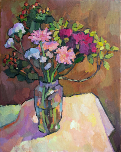 Bouquet summer flowers van Vera Bondare, Schilderij te koop op Singulart