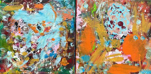 Knuffel and Schlawinchen  (Diptych) di Christel Haag, Opera su carta in vendita su Singulart