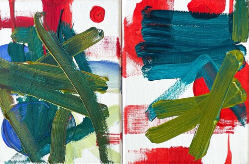 Ab und zu  (Diptychon) di Christel Haag, Opera su carta in vendita su Singulart