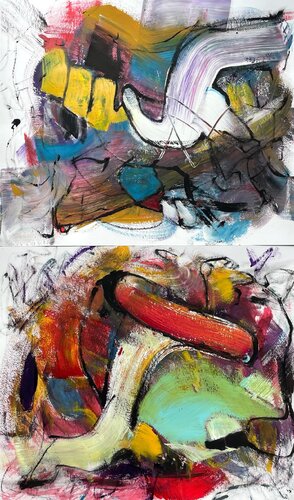 What´s Up (Diptych) par Christel Haag, Œuvre sur papier en vente sur Singulart