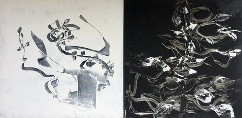 Sing the Black-and-White-Song di Christel Haag, Pittura in vendita su Singulart