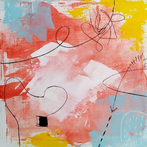 Oh Happy Day serie/ 40x40cm von aliz polgar, Malerei kaufen auf Singulart