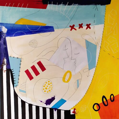 Meeting in the party di aliz polgar, Pittura in vendita su Singulart