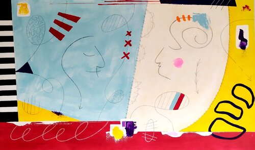 Human abstract di aliz polgar, Pittura in vendita su Singulart