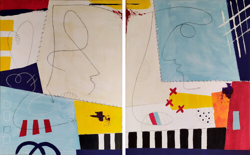 Dittico You & Me di aliz polgar, Pittura in vendita su Singulart