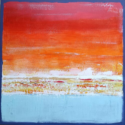 Sunset on the coast Amalfi by aliz polgar, 油畫 for Sale on Singulart