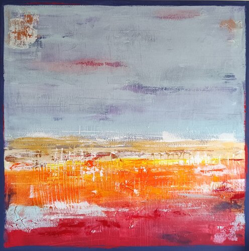 Landscape with gold by aliz polgar, 油畫 for Sale on Singulart