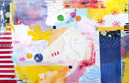 Meeting in the party II. von aliz polgar, Malerei kaufen auf Singulart