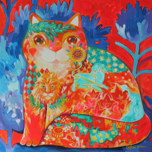 Lion *Astrologie van Oxana Zaika, Schilderij te koop op Singulart